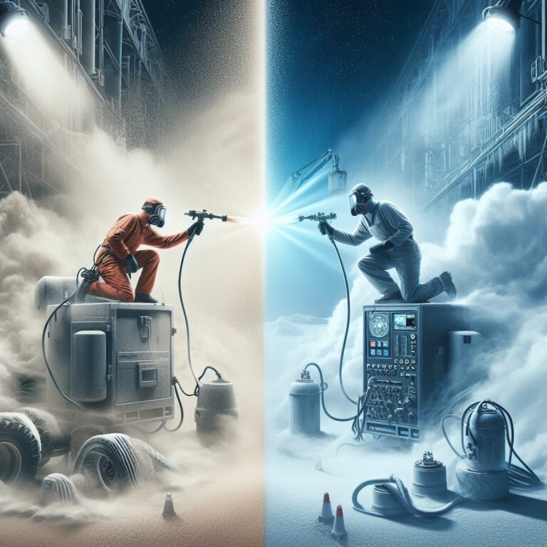 Trockeneisstrahlen vs. Sandstrahlen: Vor- und Nachteile sowie Einsatzmöglichkeiten