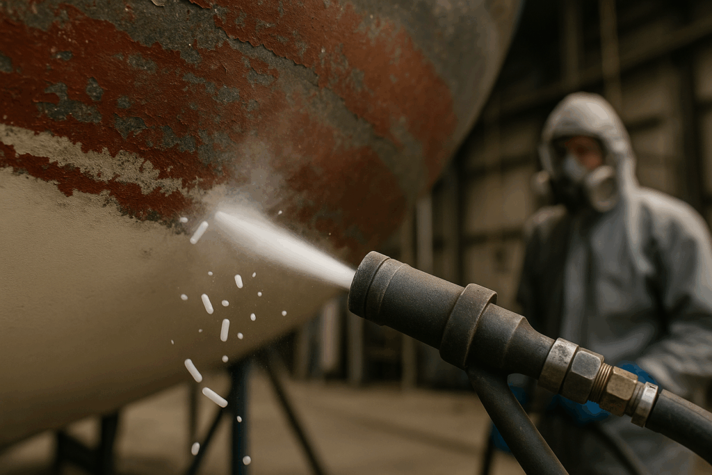 Antifouling mit Trockeneisstrahlen entfernen