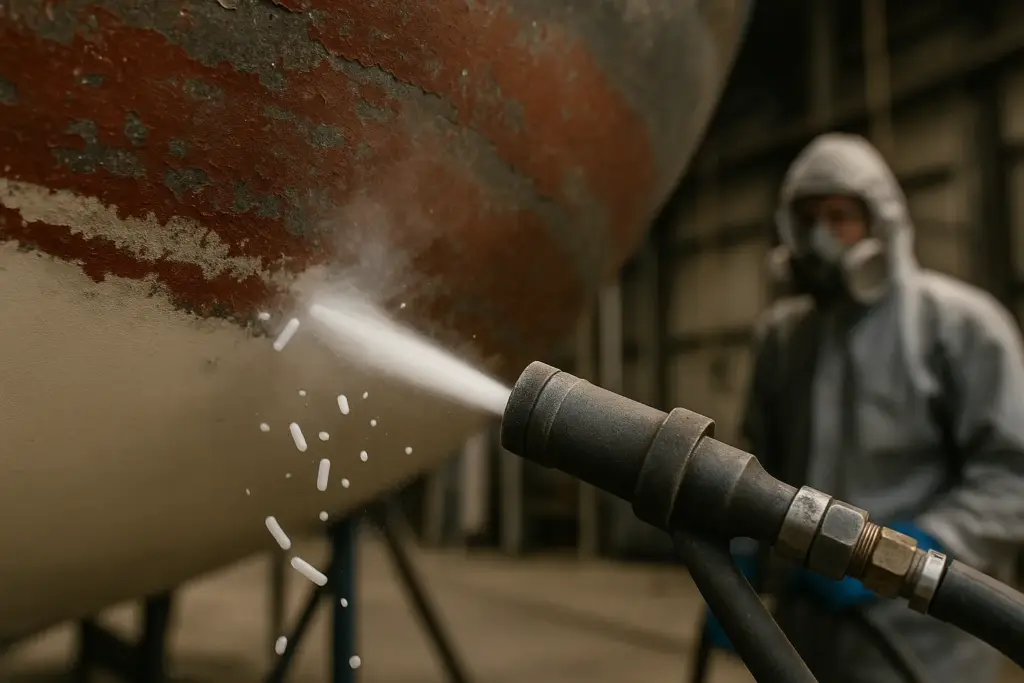 Antifouling mit Trockeneisstrahlen entfernen